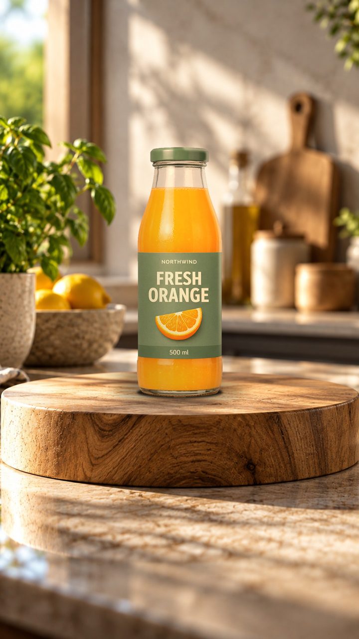 A product placed in a studio scene
